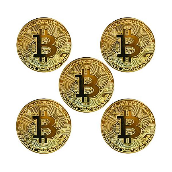 5枚入り ビットコイン ギフト バーチャル レプリカ 仮想 通貨 コイン グッズ アートコレク メッキ ライトコイン 記念硬貨 コレクション Bitc