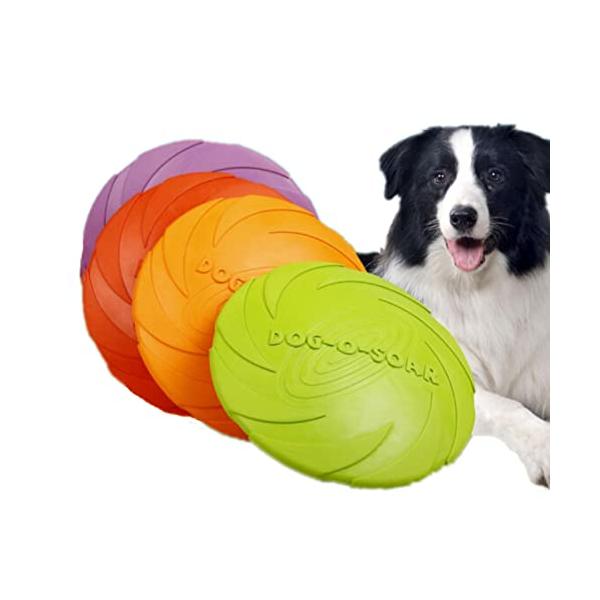 YINKE 犬 おもちゃ フリスビー ペットおもちゃ ソフトフライングディスク歯耐性 ゴム 運動不足解消 知能訓練 小型犬/中型犬/大型犬に適応 4個