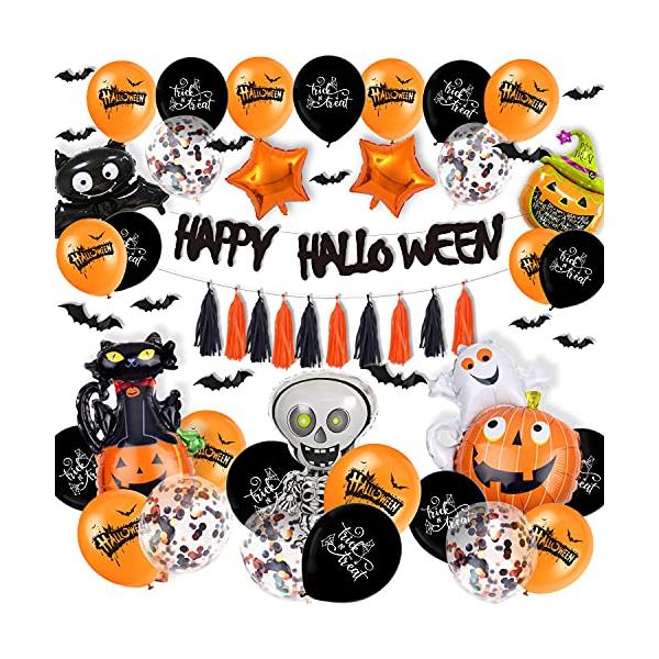 HAFTSS ハロウィン 風船 バルーンセット ハロウィン 飾り付け パーティー 飾り コウモリ かぼちゃ 猫 鬼 写真背景 装飾 家庭用