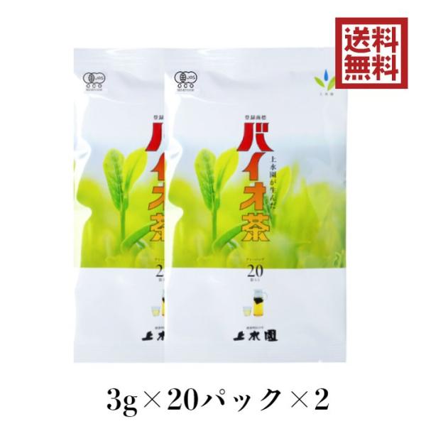 バイオ茶 宮崎上水園 60g 20パック×2袋 無農薬 一番茶 緑茶 水出し カテキン