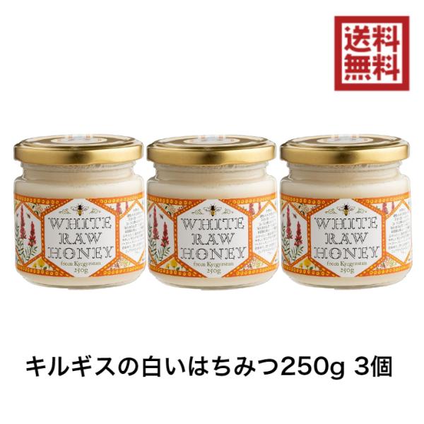キルギスの白いはちみつ 250g 3個 完全非加熱 蜂蜜 活性酵素 無農薬 エコチャージジャパン