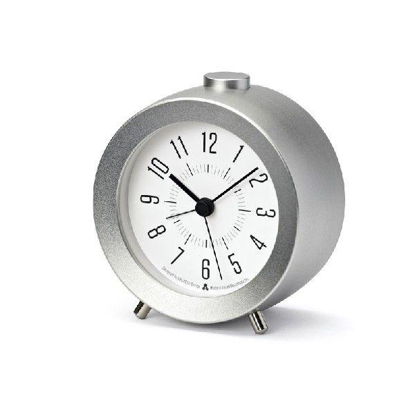Lemnos レムノス AWA CLOCK JIJI alarm シルバー 置き時計