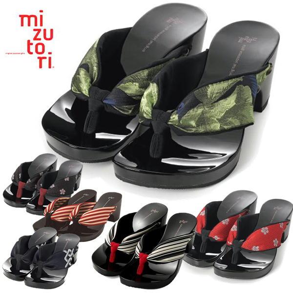 ブランド：mizutori【みずとり】シリーズ：hitete KCBシリーズヒール高：約6.5cm製造：日本製カラー：KCB-21 夜桜/黒・フレッシュシルキーワイン、KCB-22 白梅/黒・黒(高田織物)、KCB-23 きらめき/黒・黒、...