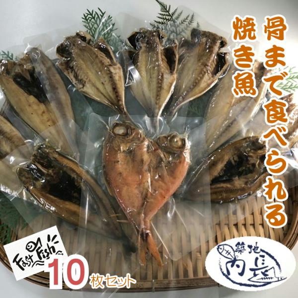 (新)骨まで食べられる焼き魚 10枚セット 5種 築地 内長 真空パック おつまみ 丸ごと食べられるお魚 ※代引き不可