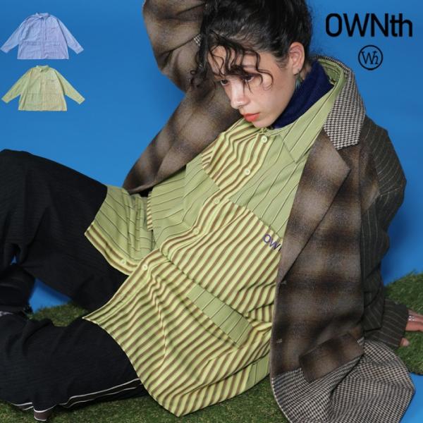 antiqua（アンティカ） ランダムストライプ切替シャツ ユニセックス