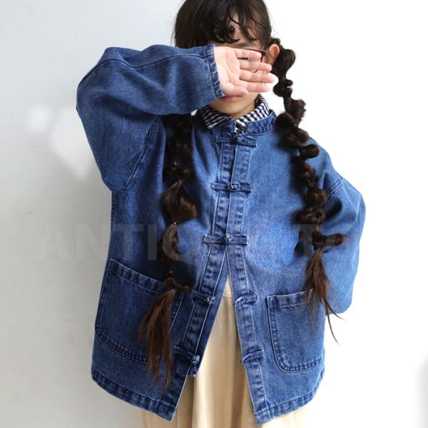 アンティカ Antiqua チャイナ釦 オーバーサイズデニムジャケット 楽天市場】チャイナボタン デニムジャケット ジャケット 長袖