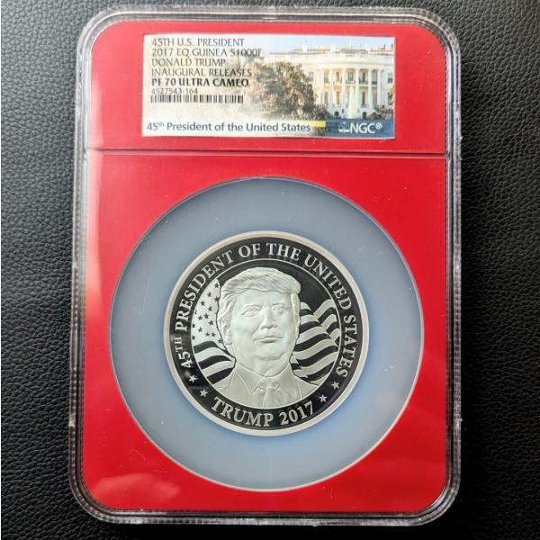 ★最高鑑定 銀貨 2017年 トランプ大統領 赤道ギニア NGC PF70UC 最高鑑定 銀貨 2017年 トランプ大統領 赤道ギニア 鑑定 NGC