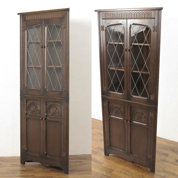 コーナーキャビネット ステンドグラスや彫刻も魅力 リビングのディスプレイ兼収納に お気に入りのコレクションを飾って 5 Off 1940年頃イギリス