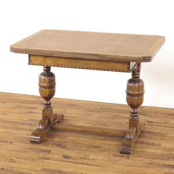 イギリス 英国 信託 ドローリーフテーブル ２本脚 伸長式ダイニングテーブル アンティーク家具 食卓テーブル 1930年頃 ディスプレイ台