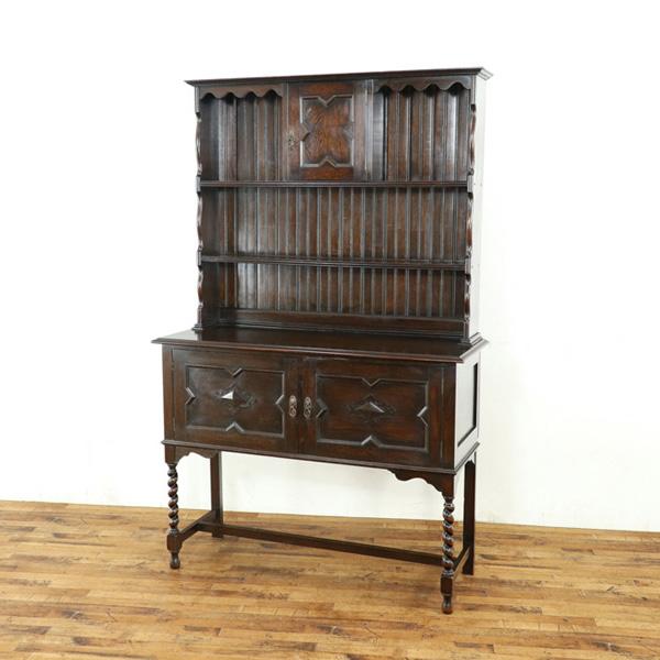 イギリスアンティーク カップボード ツイストレッグ 収納兼