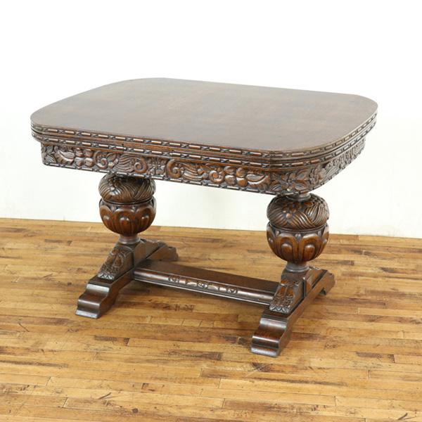 イギリス　イタリア　アンティーク調 ダイニングテーブル 彫刻 121012 イギリス イタリア アンティーク調 ダイニングテーブル 彫刻 121012