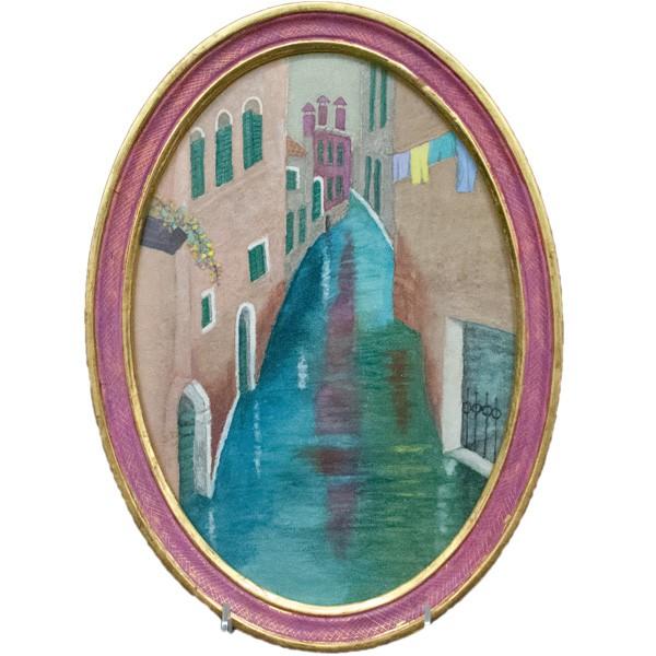 絵画　レトロ　アンティーク 値段交渉受け付け中 油彩画 パリの街並み 絵画 アンティーク