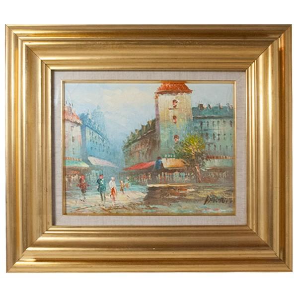 BURNET フランス人画家 パリの風景画 油彩 2号 : p-023 