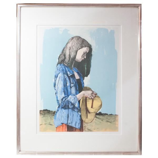 ART - 大津英敏 ノルマンディーへの旅 少女 人物画 作家直筆サイン 版画 絵画 真作 大津英敏 ノルマンディーへの旅 少女 人物画 作家直筆サイン