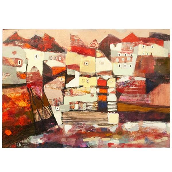アリシア.S.ウルバニャク 「小さな港」 アクリル画
