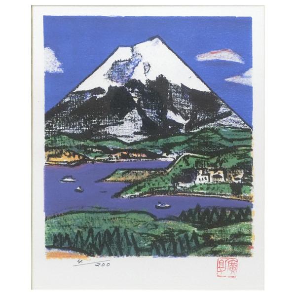 田崎廣助 オリジナルリトグラフ 「白富士」 限定175部 エディション 田崎広助 田崎廣助(広助) 白富士 リトグラフ版画 4/200 p-110 : アンティーク