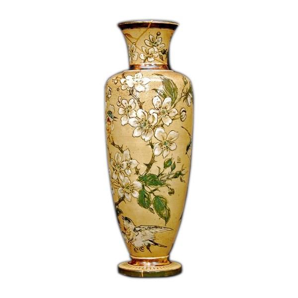 R.W.Martin Brothers 花瓶 「鳥花模様」1890年 : アンティーク慈光