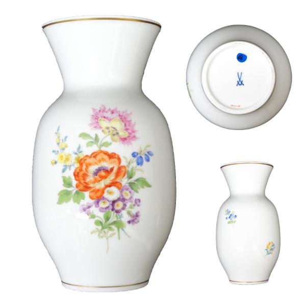 マイセン花瓶　フラワーベース マイセン Meissen 広口花瓶 フラワーベース 五つ花 (裏に小花柄二つ