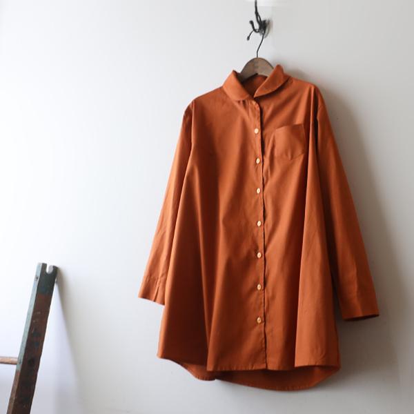 新作 上質ギマ擬麻コットン 丸襟 シャツ ジャケット 長袖 ロング丈