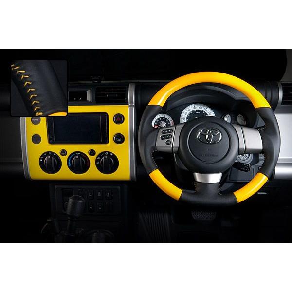 REAL ガングリップステアリング イエローカラー イエローステッチ FJ