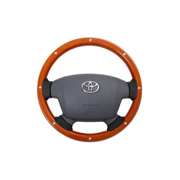 REAL オールウッドステアリング ライトブラウンウッド/スタッド