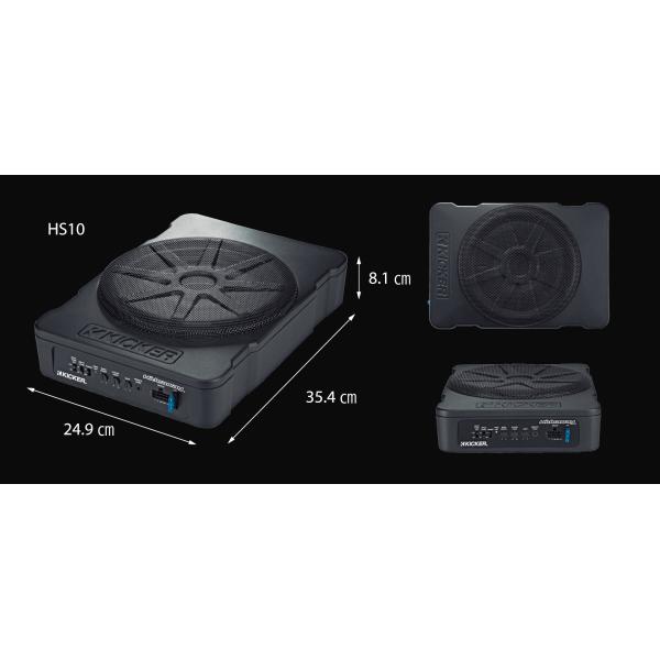 KICKER キッカー HIDEAWAY パワードウーハー 10インチ HS10 薄型 25cm