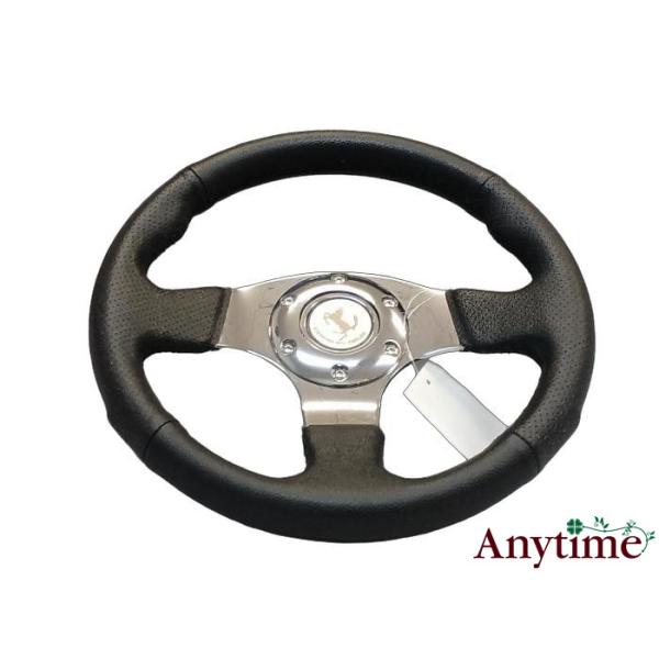 レースタイプ レザー調ステアリング×メッキスポーク 29パイ ホーン