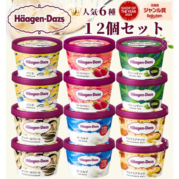 【のし無料】 ハーゲンダッツ ミニカップ バラエティ （ 12個入り ） 6種 /  アイスクリーム ギフト 内祝い 出産祝い 暑中見舞い 御中元 お中元 詰め合わせ