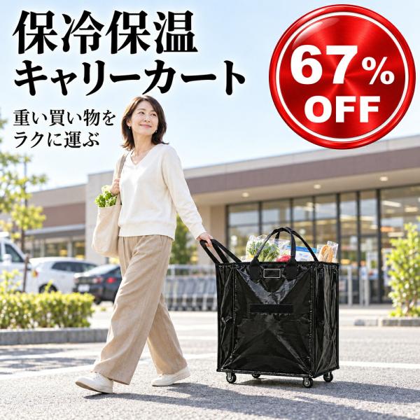 キャリーカート 折りたたみ 保冷 保温 買い物カート ショッピングカート キャリーバッグ 大容量 防水 静音 キャスター 軽量 コンパクト 買い物 アウトドア キャ