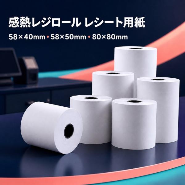 感熱レジロール レシート用紙 58mm 80mm 感熱紙 POSレジ対応 業務用 大容量 まとめ買い フードデリバリー テイクアウト コンビニ スーパー 飲食店 汎用 58mm×40