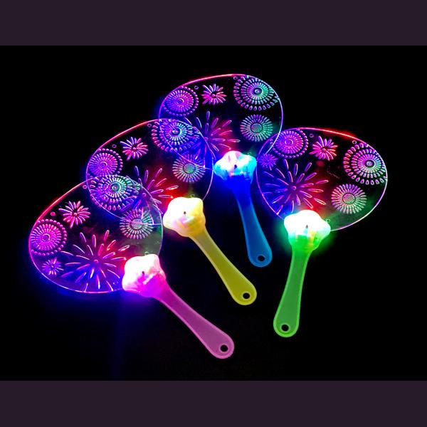 光るうちわ 花火柄 １２入　景品 おもちゃ 子供会 お祭り くじ引き 縁日 お子様ランチ