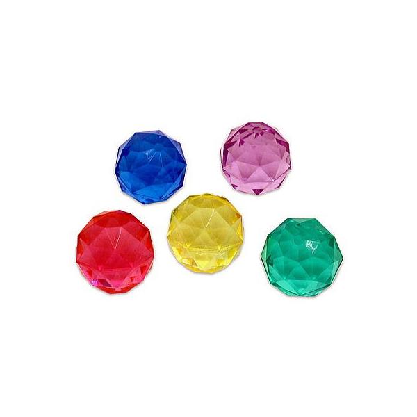 49ミリのダイヤモンドカットがきれいなスーパーボール！ボリューム満点、透明感バツグン！　5色アソート※返品(返金・交換)対象外商品