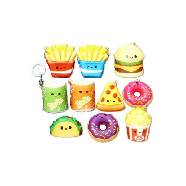 スクイーズチャーム ファーストフード １０入　景品 おもちゃ 子供会 お祭り くじ引き 縁日 お子様ランチ