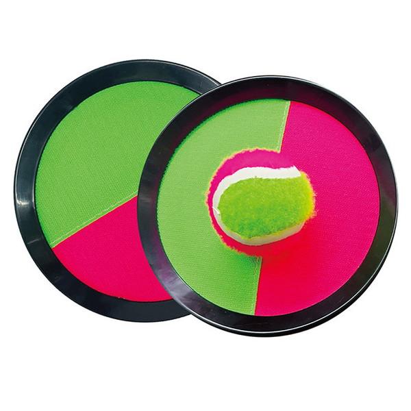 ふたりで楽しくボールをキャッチ♪キャッチ2枚とボール1個のセット！キャッチアンドキャッチです。サイズ（約）：キャッチ直径185×H15mm　ボール直径65mm※返品(返金・交換)対象外商品