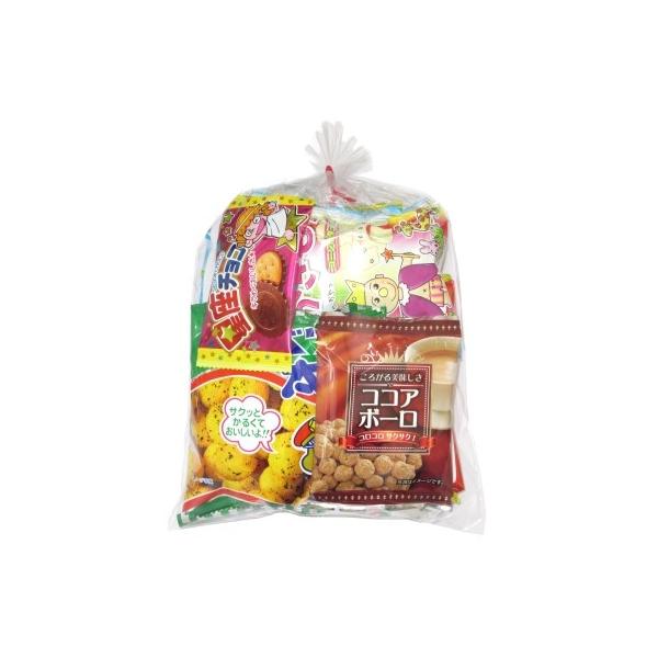 詰め合わせの内容は、スナック類、グミ類、ラムネ類、いか類、あめ類、チョコレート類（冬季のみ）等からランダムに詰め合わせいたします。品数は6〜7種類ぐらい入ります。●袋詰めの大きさはあくまでもサンプル品の大きさです。詰め合わせるお菓子の内容に...