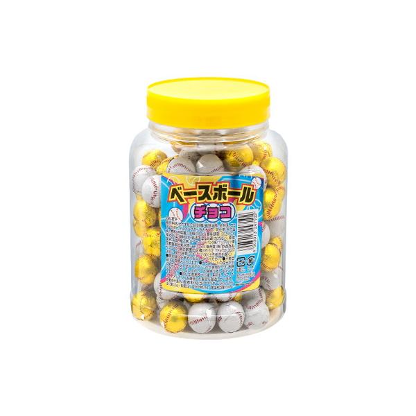 大人気！やおきんのベースボールチョコです。野球ボールのデザインをした銀紙に包まれた一口サイズの丸チョコ！