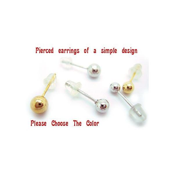 2.5mm 3mm 4mm 5mm シルバー ゴールド ボール スタッド ピアス（片売り）1-081-095-1469-093-083-1467-859