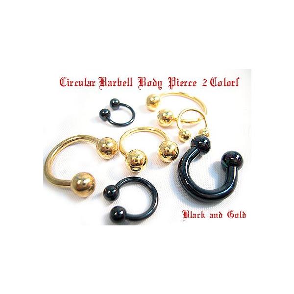 １６Ｇ/１４G/１２G/サーキュラーバーベル/ゴールド/ブラック/ボディピアス(bp160-1178-1054-1195-948-172-174)