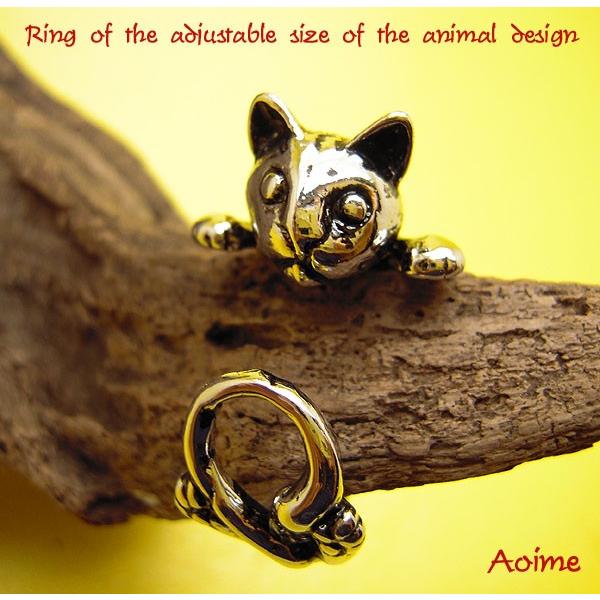 猫 ねこ ネコ リング アクセサリー アニマルリング 動物 指輪 フリーサイズ リング R1371 R1371 青い目 通販 Yahoo ショッピング