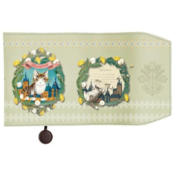 わちふぃーるど　猫のダヤングッズ一般的な文庫本が入るサイズのブックカバー。しおり部分はリボンテープで本に跡が付きにくくなっています。＊約170×310×3mm＊綿、ポリエステル　合皮　牛革＊中国製小さな革工房からスタートしたわちふぃーるどは...