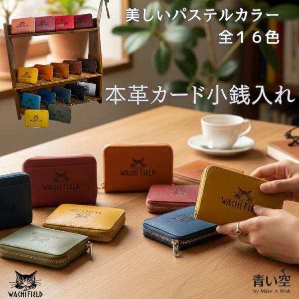 ダヤン 財布 わちふぃーるど  ダヤンパステル カード 小銭入れ  16色 オリジナルカラー 色彩コレクション  カード収納 コインケース 本革 日本製