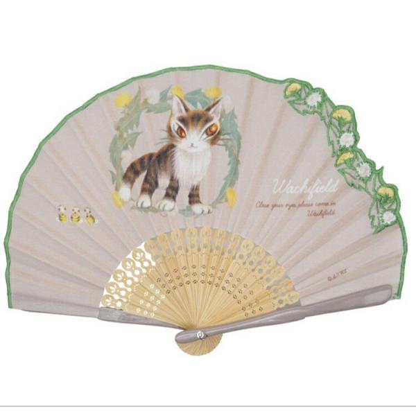扇子　センス　猫のダヤン　わちふぃーるど　ダヤン ダヤン 扇子 わちふぃーるど 刺繍扇子 シギショアラ・BE 袋付き