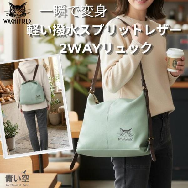 未使用！ わちふぃーるど ダヤン DD キャンバス ２wayバッグ わちふぃーるど（WachiField） ダヤン バッグ 軽い撥水 Sレザー