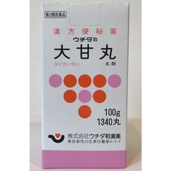 第2類医薬品　便秘・にきび・食欲不振などに ウチダの大甘丸　1340丸 100g  だいかんがん ウチダ和漢薬