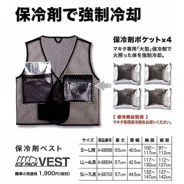 マキタ 空調服 FJ212DZLL.保冷剤ベストA-68688 マキタ マキタ 充電式ファンジャケット用 保冷剤ベスト A-68688