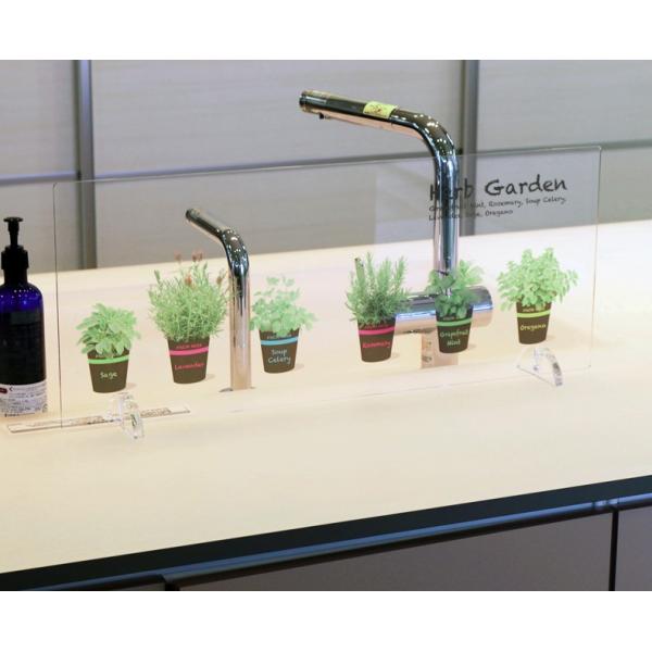 【在庫セール】キッチン水はねガード アクリルボード 植木鉢ハーブ 60cm aomi-syop_ab007-uekibachi-60
