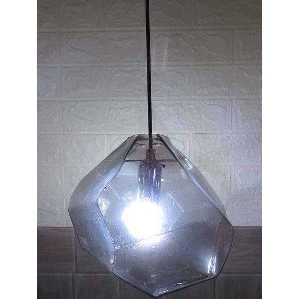 【未使用品】 ペンダントライト クリアグレー ガラス製 クリアカラー LED 吊り下げ照明 照明 ライト ランプ カッティング ジュエリー インテリア