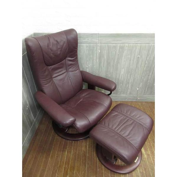 EKORNES リクライニングチェア Sサイズ 本革 オットマン付 Used