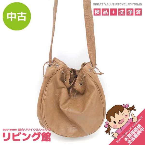 【中古】 JHA-JHA ハンドバッグ ブラウン ラム皮 ラムレザー 軽量 柔らか しなやか くしゃっとした ジャジャ バッグ 鞄 ポシェット ポーチ 茶 ハンドバッグ 中古