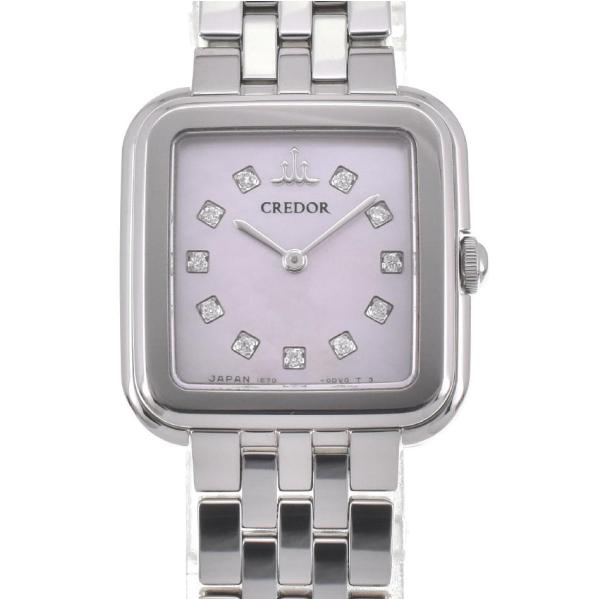 ☆良品★箱付き【SEIKO】セイコー クレドール シグノ 11Pダイヤ ダイヤベゼル 1E70-0DE0 クォーツ レディース【ev20】 SEIKO（セイコー） △ ☆美品【SEIKO】セイコー クレドール シグノ